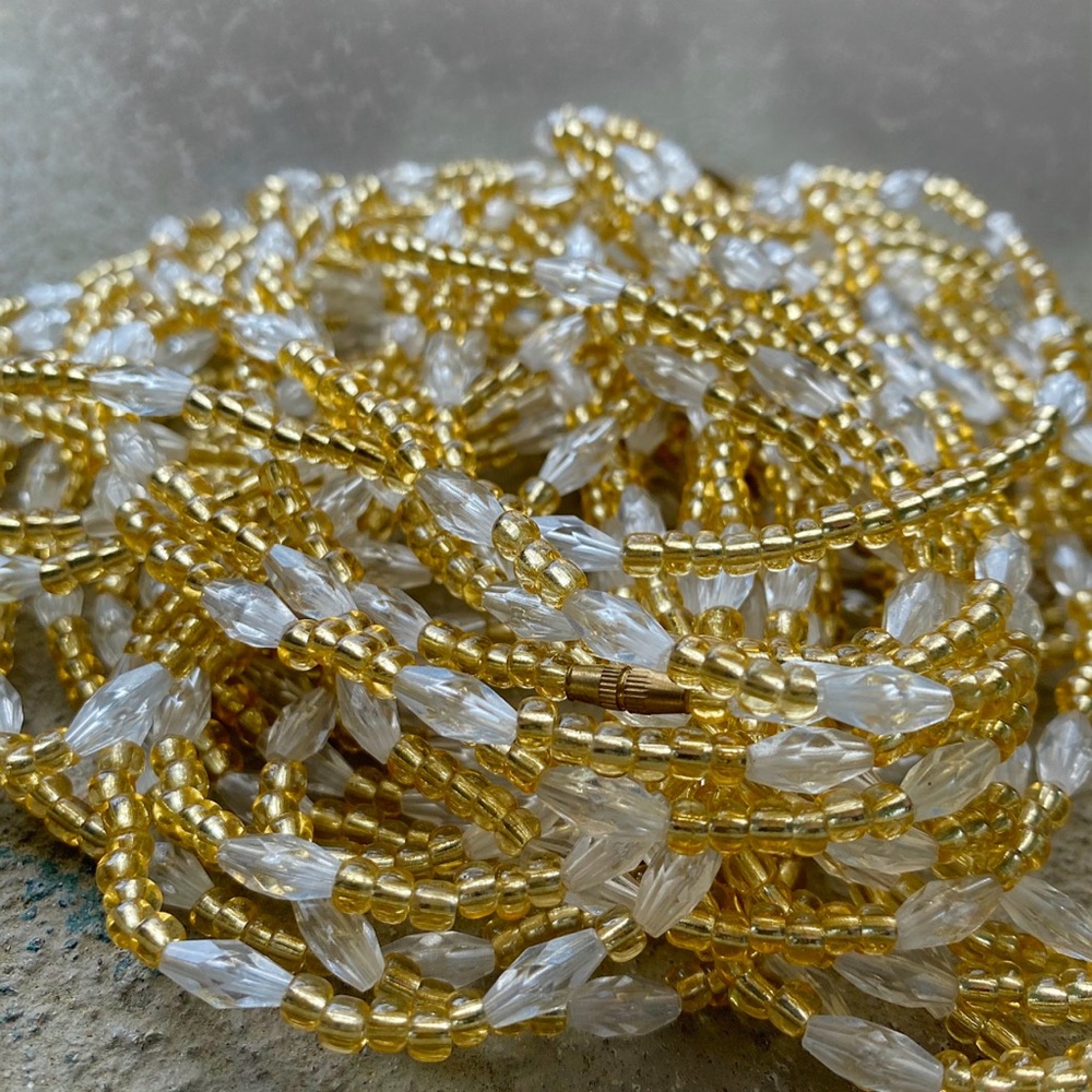 Elegant Gold and Clear Waist Bead